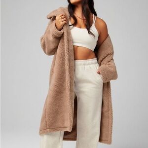 Fabletics Teddy Coat Jacket Medium Tan